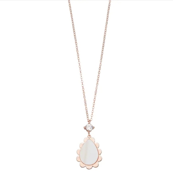 LC Lauren Conrad Jewelry - LC Mother-of-Pearl Scalloped Teardrop Pendant